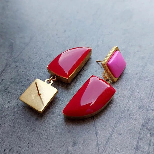 Crveno - roze minđuše - Selesta