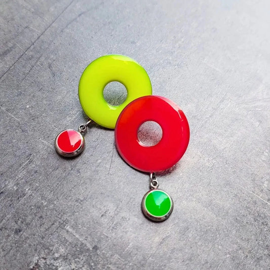 Šarene neon minđuše - Selesta