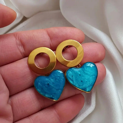 Minđuše Krug i tirkizno srce Selesta