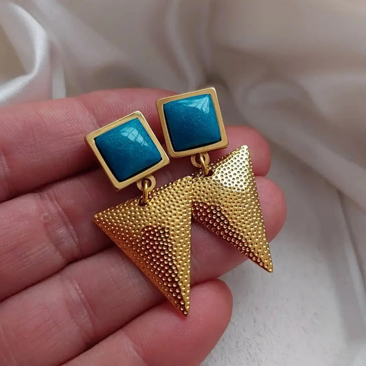 Geometrijske minđuše| Petrolej i trougao Selesta