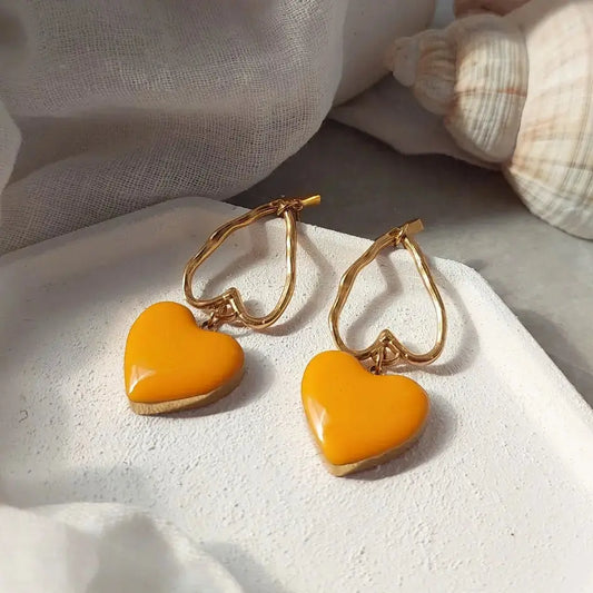 Minđuše Narandžasto srce - Selesta