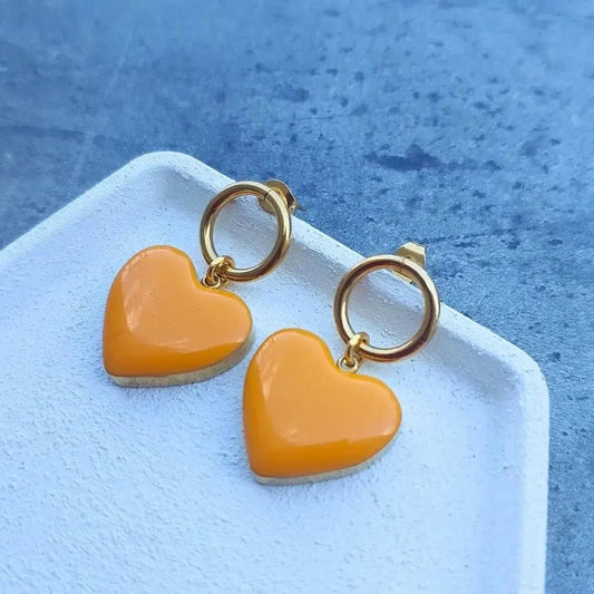 Minđuše Narandžasto srce - Selesta