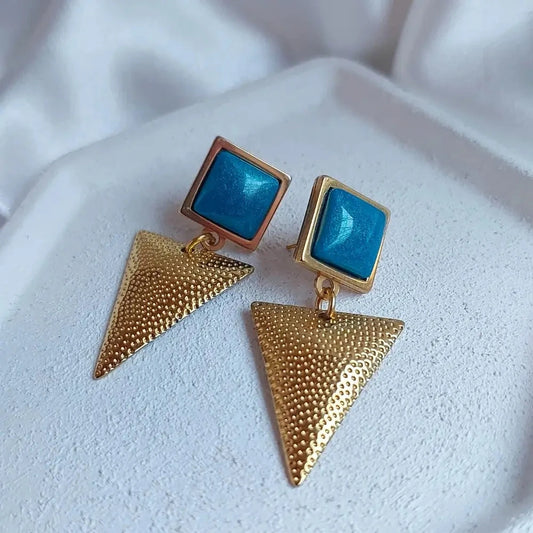 Geometrijske minđuše| Petrolej i trougao Selesta