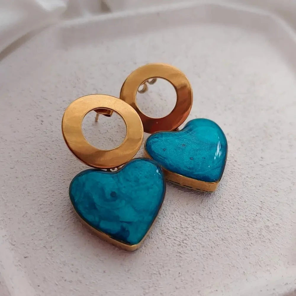 Minđuše Krug i tirkizno srce Selesta