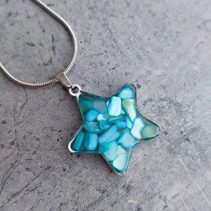 Ogrlica sa sedefom Plava zvezda Selesta