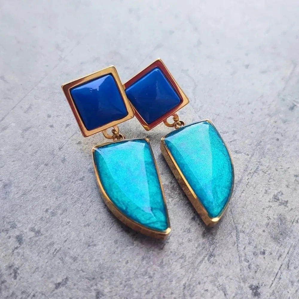 Plave minđuše od hirurškog čelika Selesta