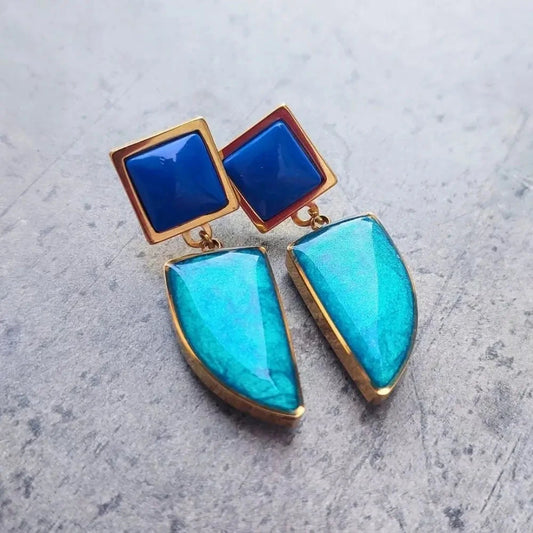 Plave minđuše od hirurškog čelika Selesta