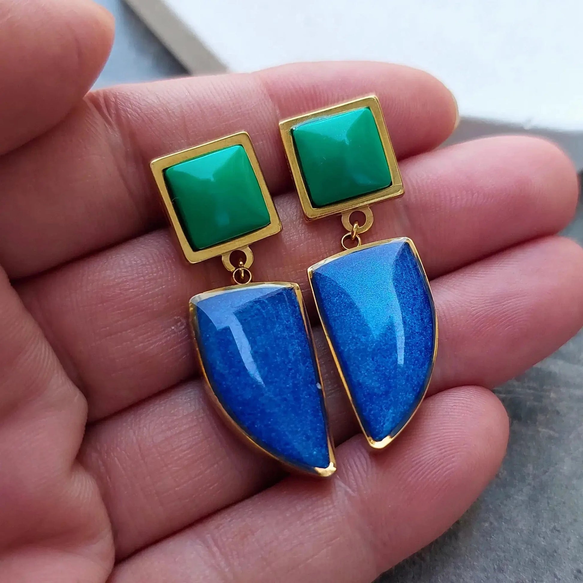 Plavo zelene minđuše - Selesta