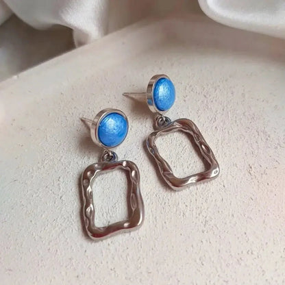 Viseće minđuše sa plavim detaljem Selesta