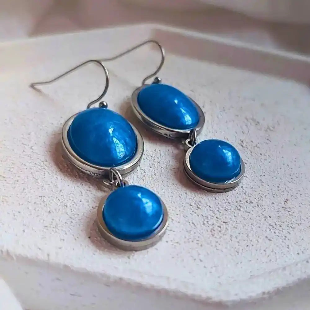 Plave minđuše-Selesta nakit