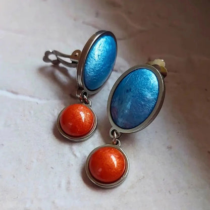 Plave minđuše na klipsu - Selesta