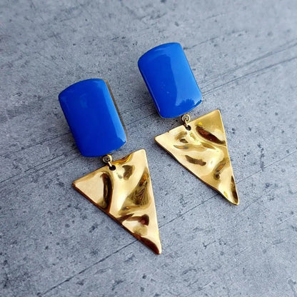 Royal plave minđuše sa trouglovima Selesta