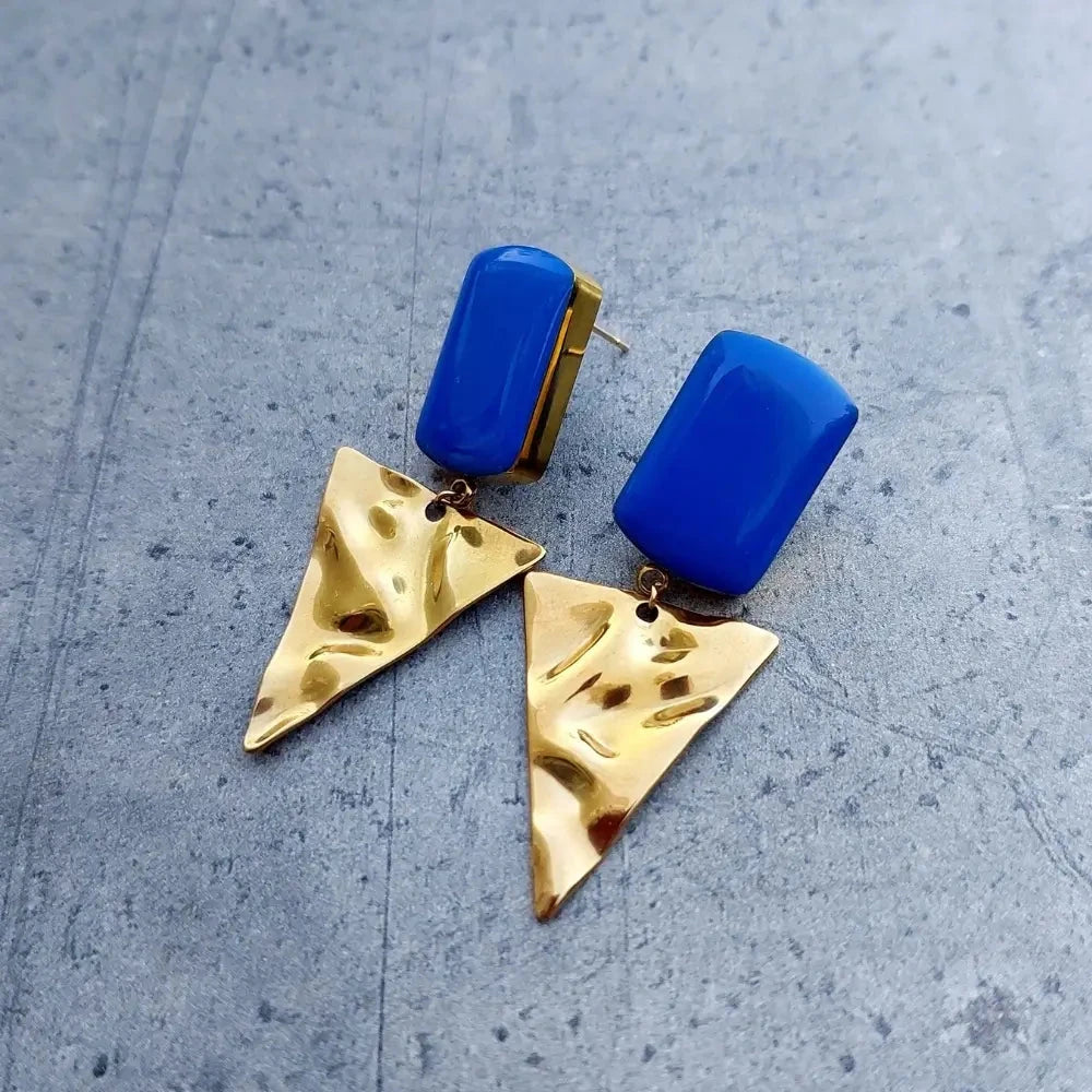 Royal plave minđuše sa trouglovima Selesta