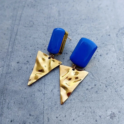 Royal plave minđuše sa trouglovima Selesta