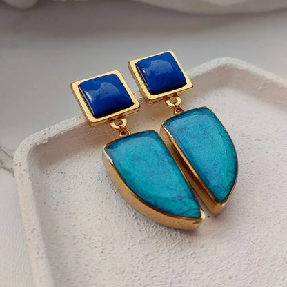 Plave minđuše od hirurškog čelika - Selesta