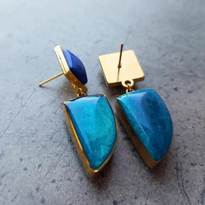 Plave minđuše od hirurškog čelika - Selesta