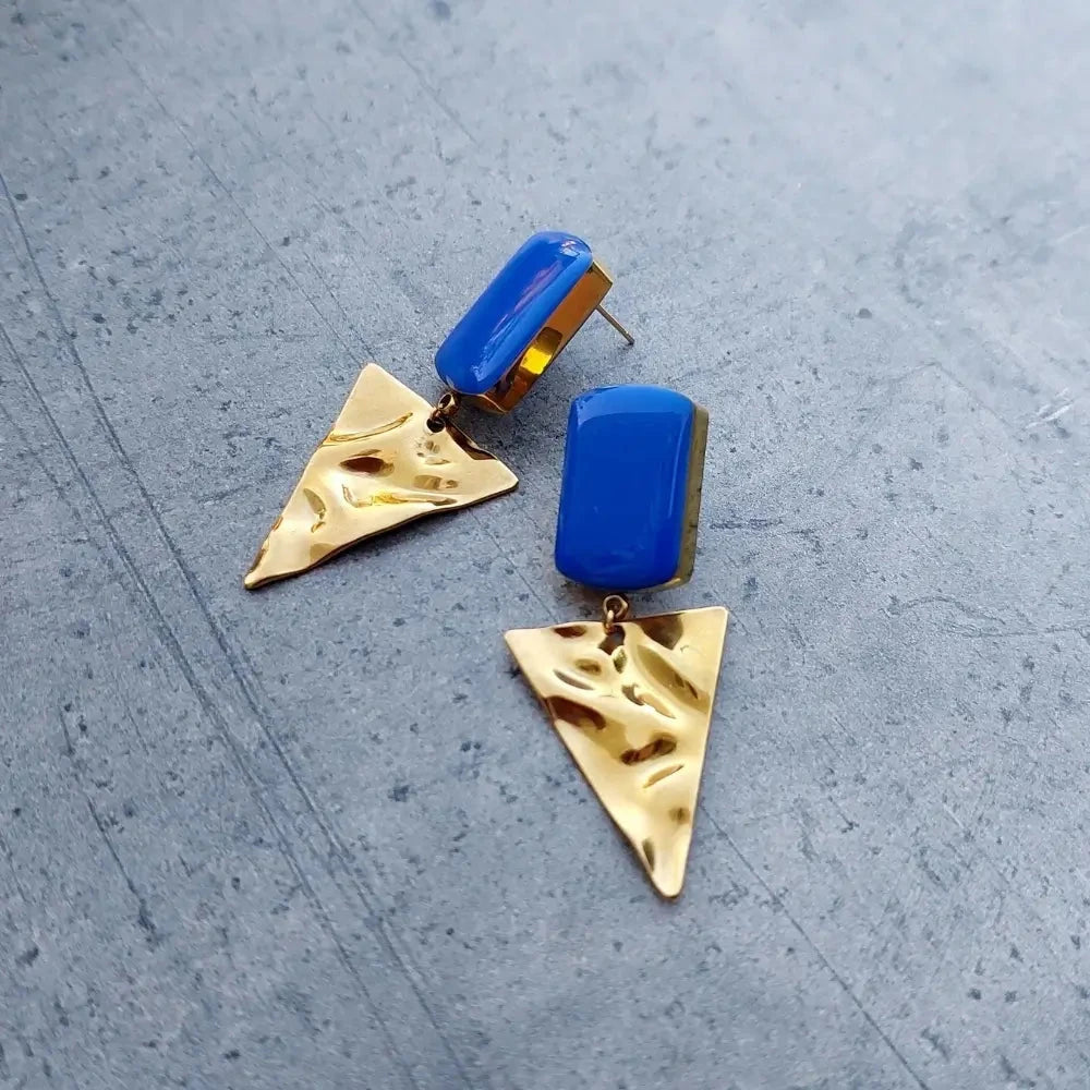 Royal plave minđuše sa trouglovima Selesta