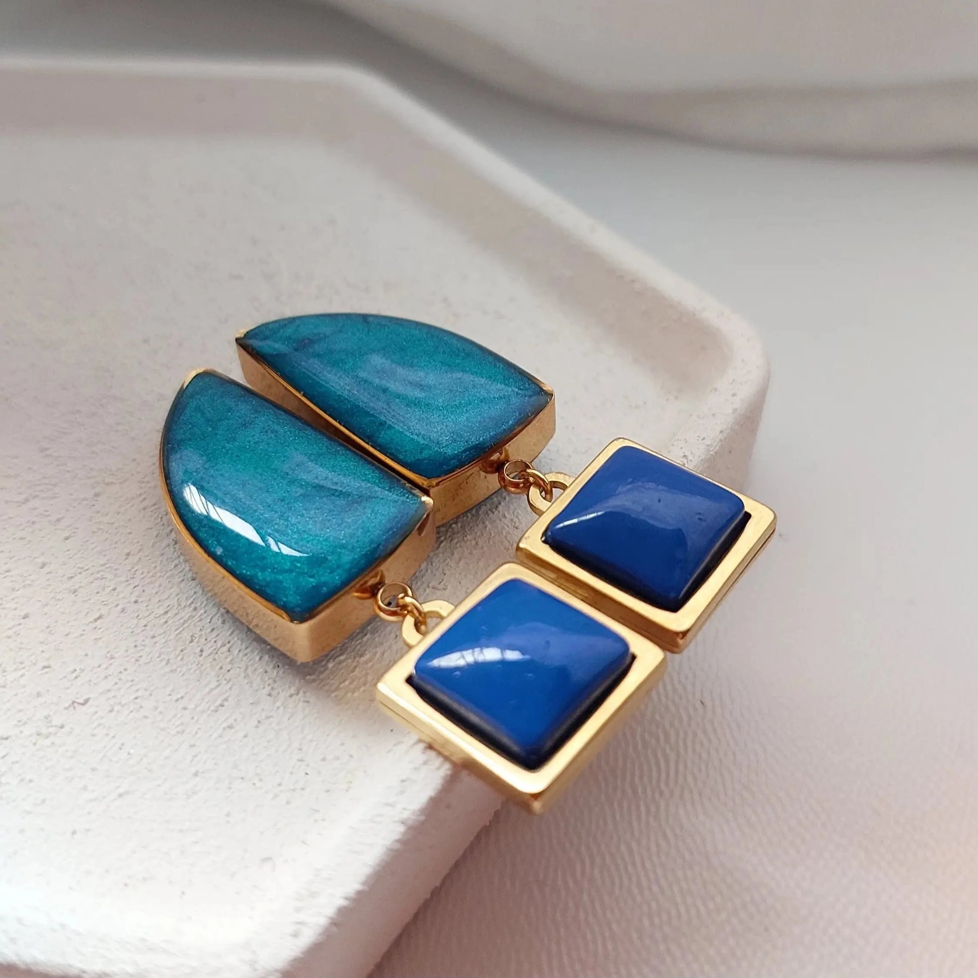 Plave minđuše od hirurškog čelika - Selesta