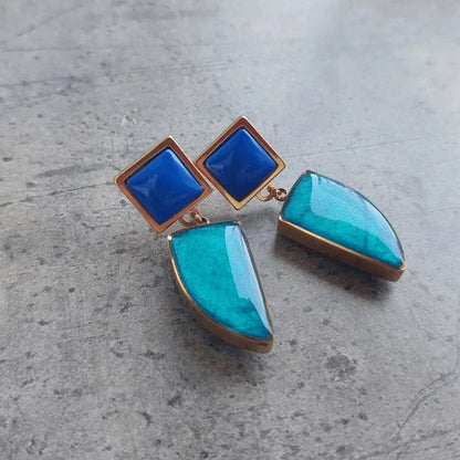 Plave minđuše od hirurškog čelika - Selesta